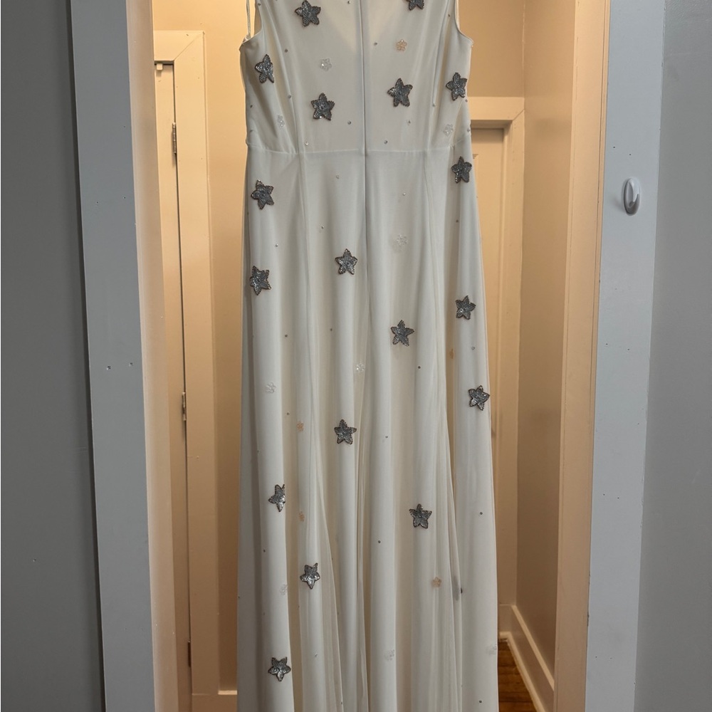 Modcloth Ivory Maxi Dress with Star Embellishments - Picture 3 of 6